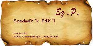 Szedmák Pál névjegykártya